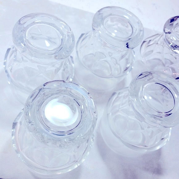 Georgian Tumblers Set of 5 Cambridge Glass Co Vintage 4 Sided Diamond Design EUC - Picture 8 of 10